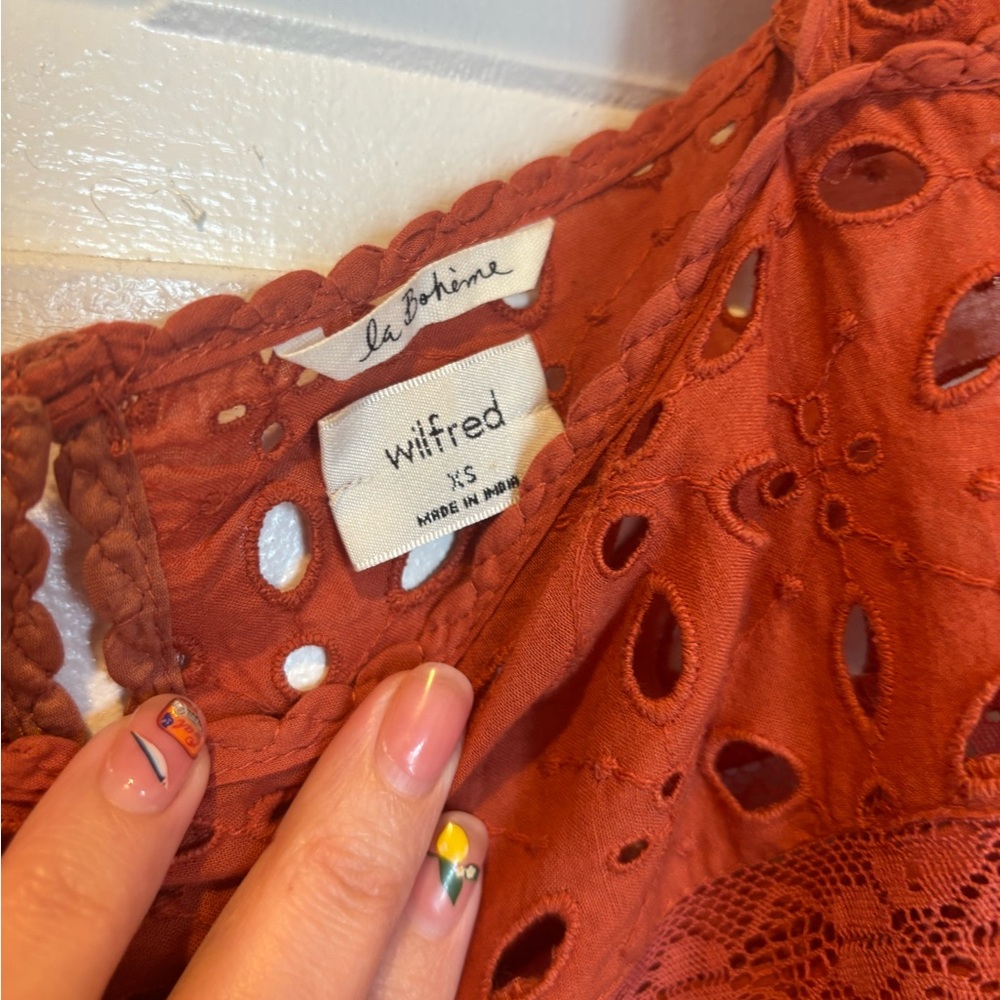Wilfred Rust Eyelet Tank Top - Picture 2 of 5